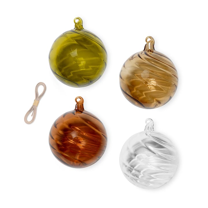 Twirl joulukoriste large Ø10 cm 4-pack - Multi - Ferm LIVING