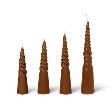 Twisted candles kierretty kynttilä 4-pack - Amber - Ferm Living