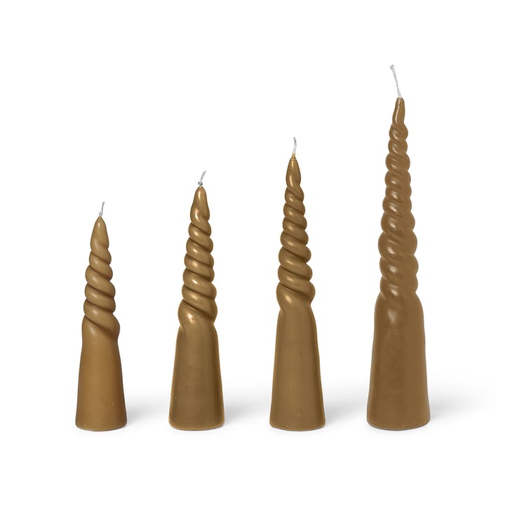 Twisted candles kierretty kynttilä 4-pack - Straw - Ferm LIVING