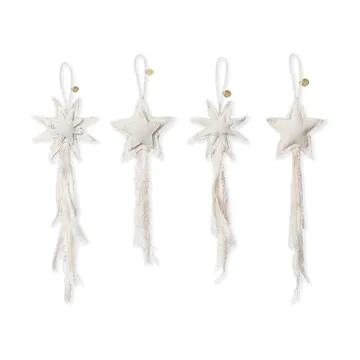 Vela Star Ornaments joulukuusenkoriste 4 osaa - Natural - Ferm Living