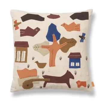 Village tyyny 40x40 cm - Vaaleanharmaa - Ferm Living