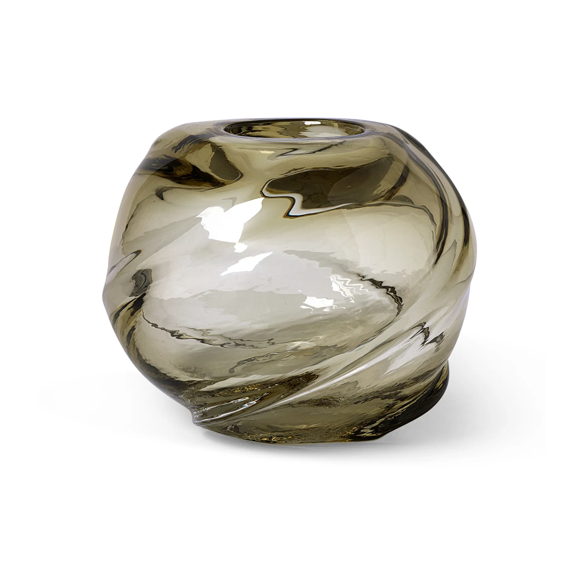 Water Swirl maljakko pyöreä Ø21 cm, Light Yellow Ferm Living