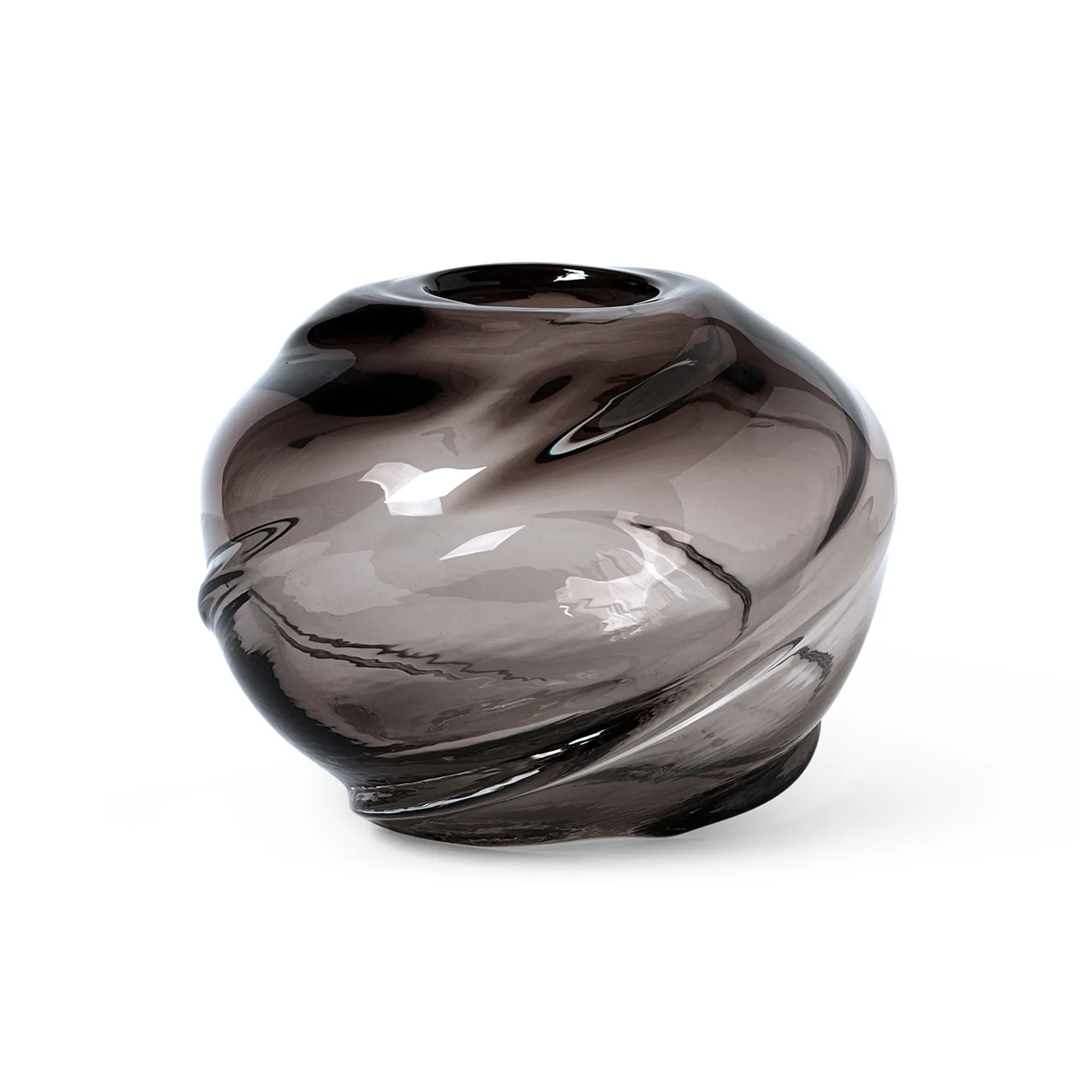 Water Swirl maljakko pyöreä Ø21 cm, Smoked Grey Ferm Living