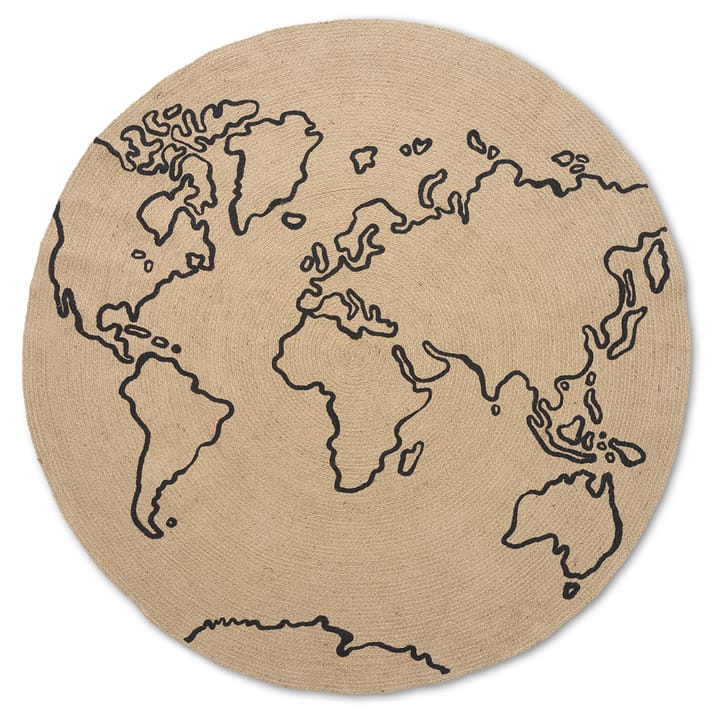 World juuttimatto large Ø130 cm, Beige Ferm Living