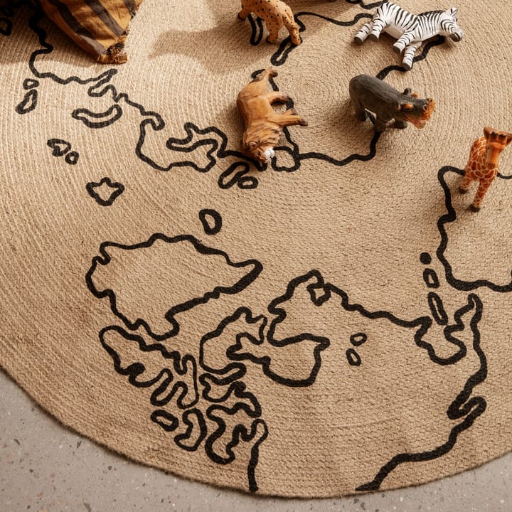 World juuttimatto large Ø130 cm, Beige Ferm Living