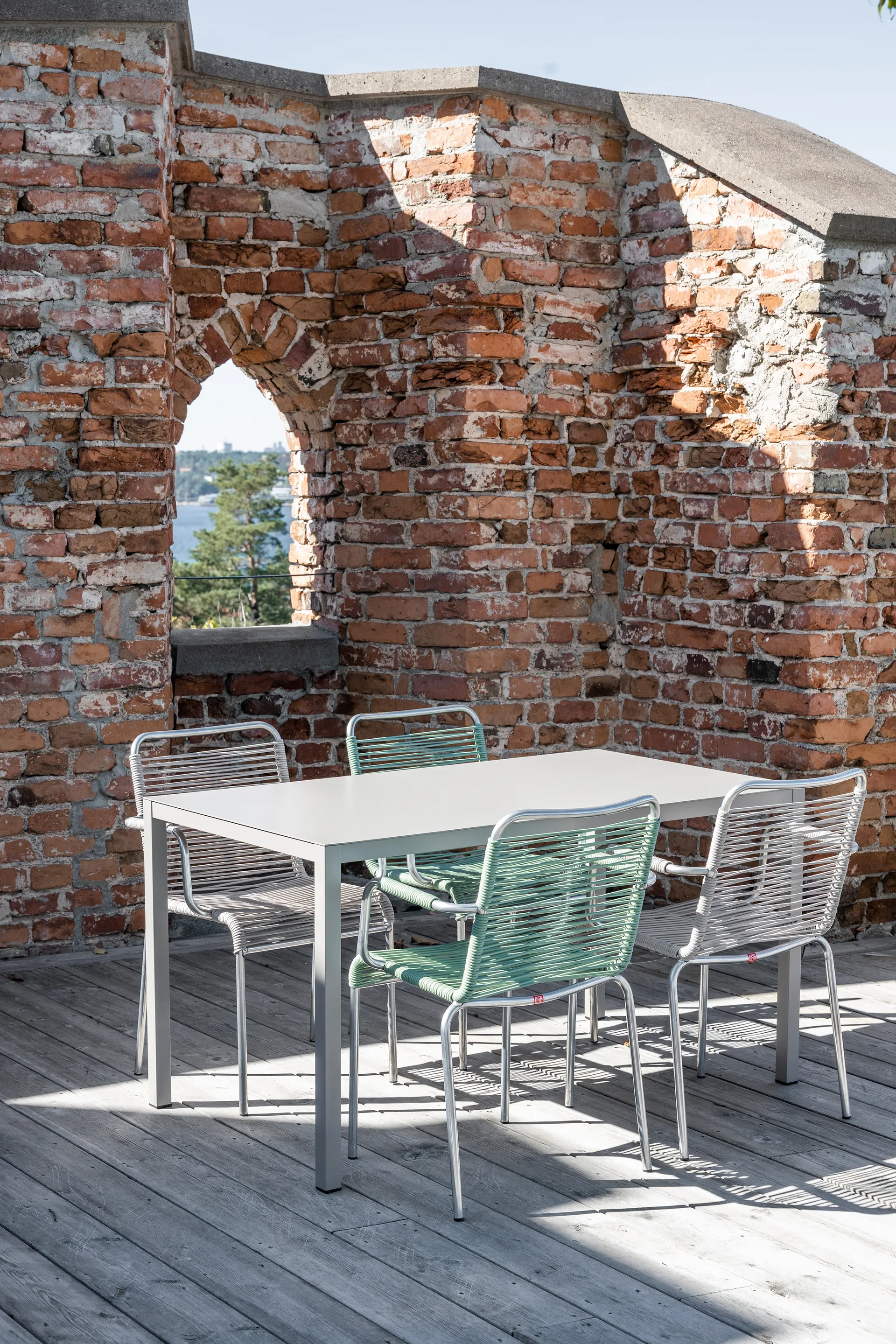 Mya käsinojatuoli alumiini, Sage green Fiam