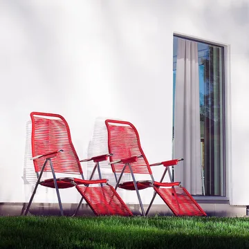 Spaghetti aurinkotuoli jalkatuella - Punainen - Fiam