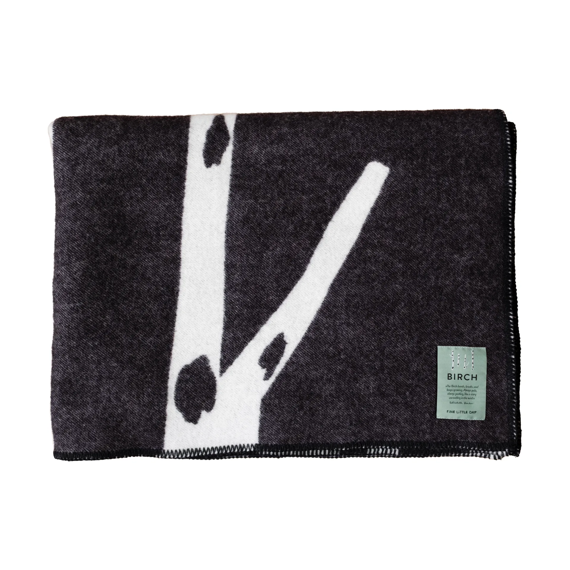Birch viltti 130x180 cm, Musta valkoinen Fine Little Day