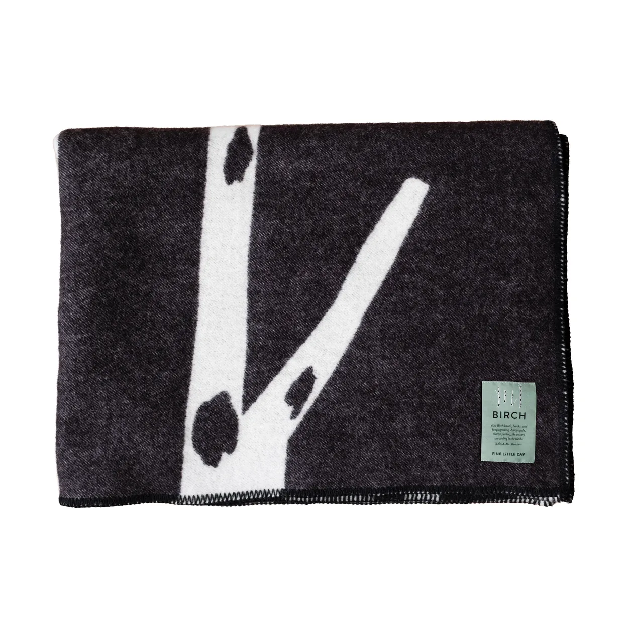 Fine Little Day Birch viltti 130x180 cm Musta valkoinen