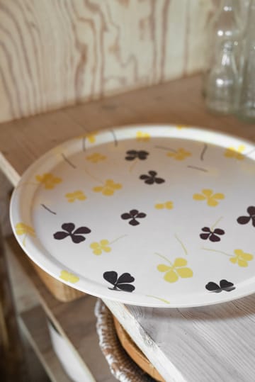 Clover tarjotin Ø 38 cm - White-yellow - Fine Little Day
