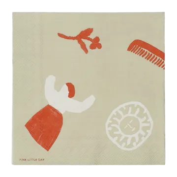 Figures lautasliina 20-pakkaus - Beige-red - Fine Little Day