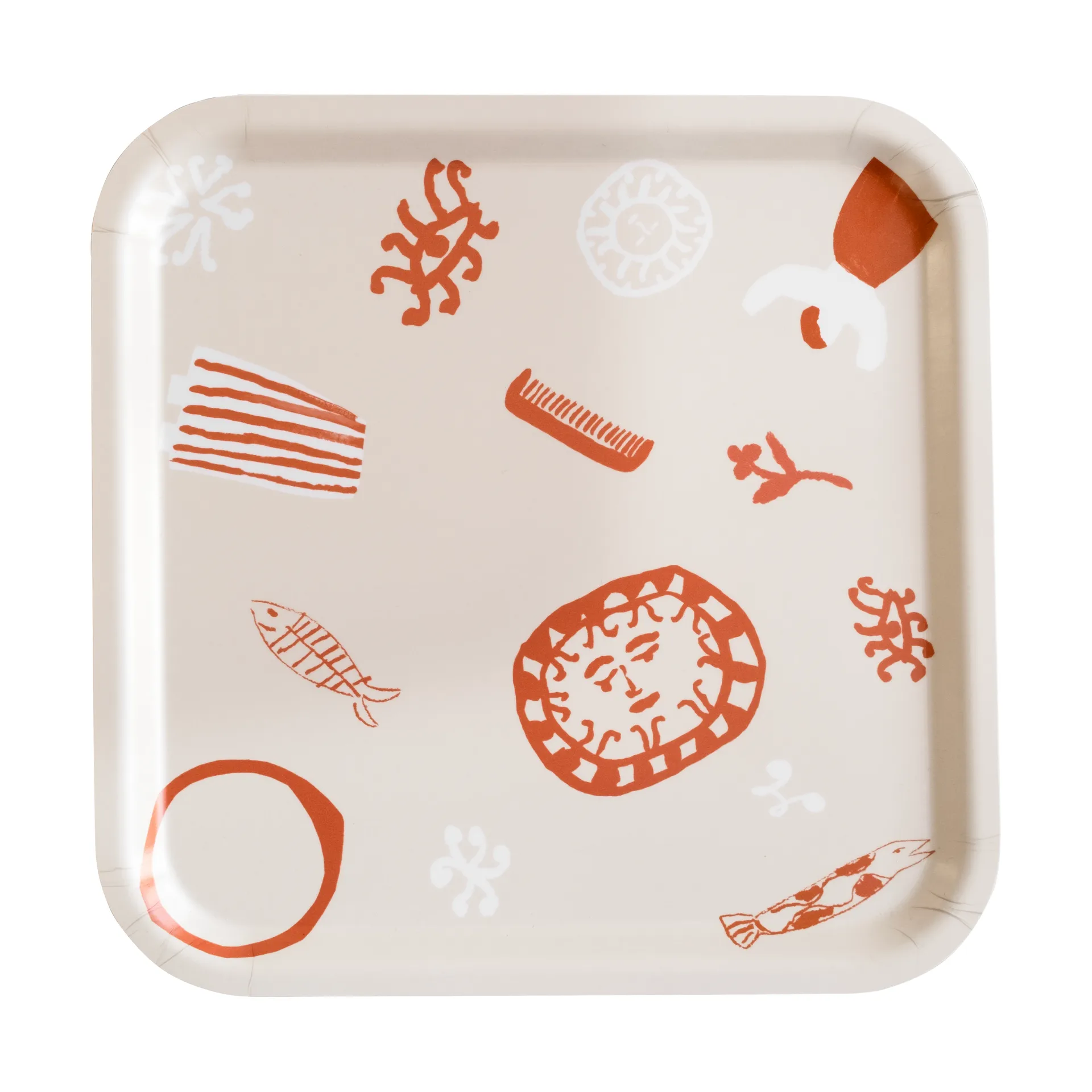 Figures tarjotin 32 x 32 cm, White-Red Fine Little Day