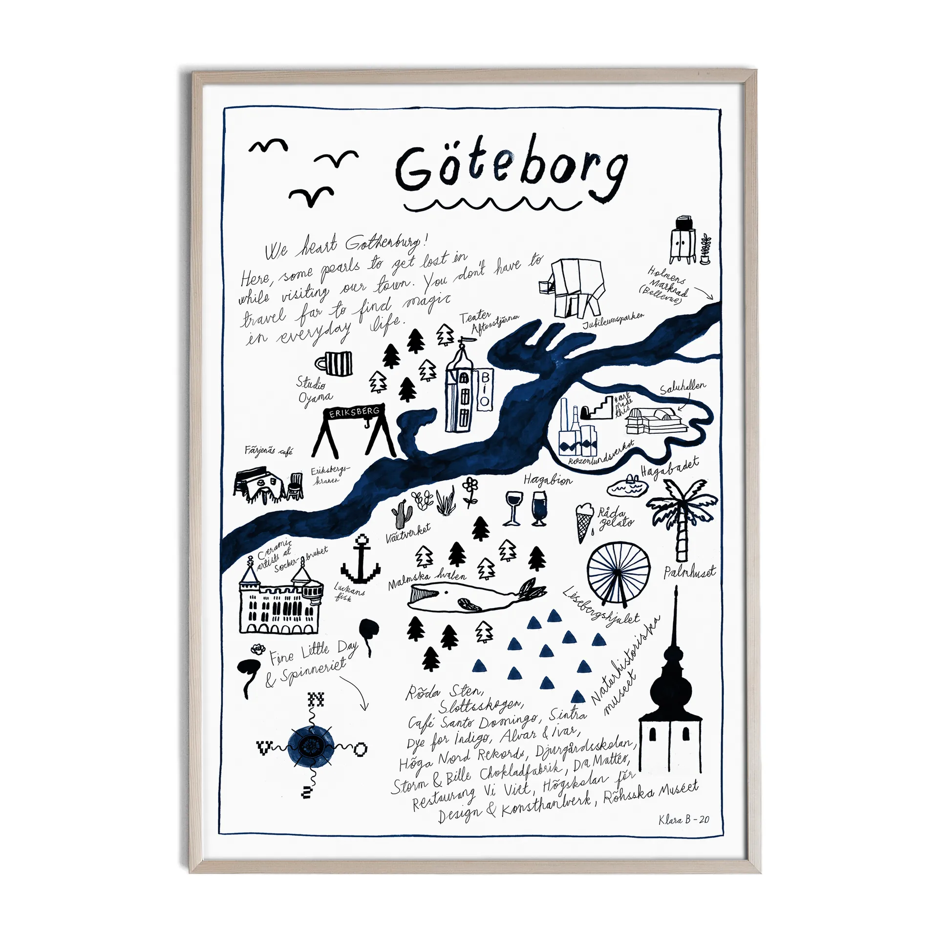 Göteborg juliste, 50x70 cm Fine Little Day