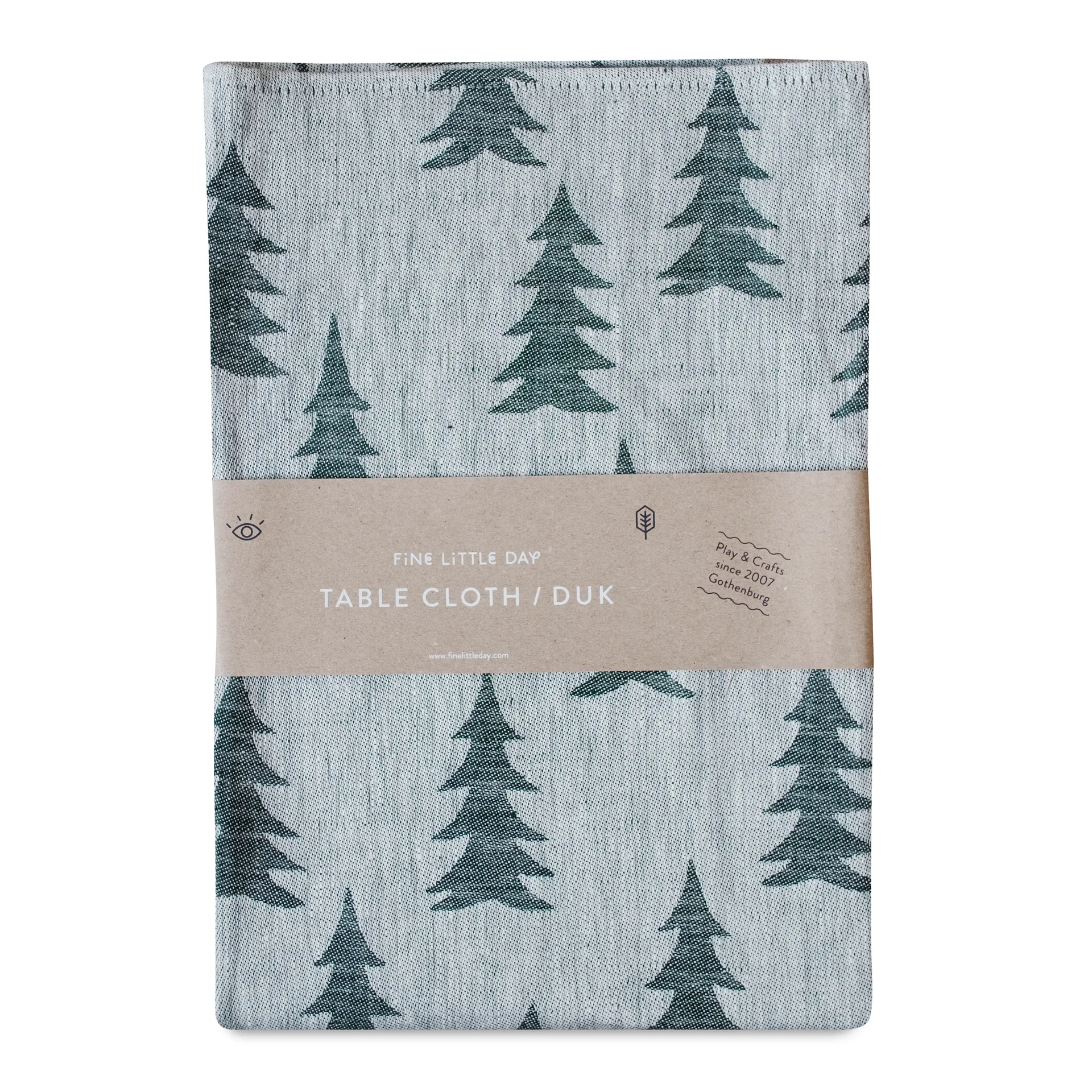 Gran jacquard-kudottu pöytäliina 147x250 cm, Vihreä-harmaa Fine Little Day