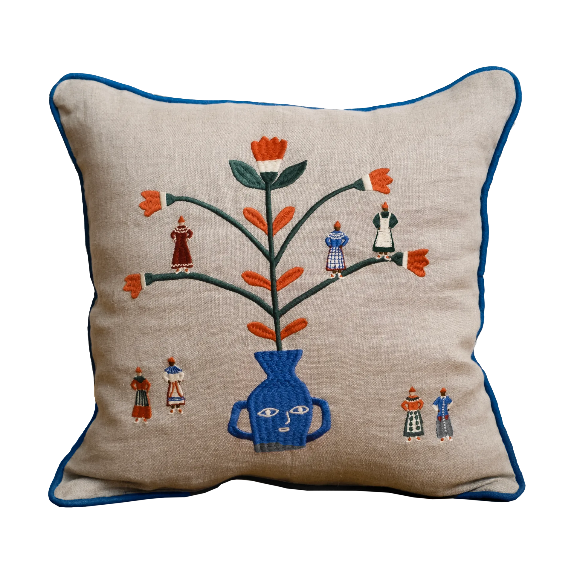 Högtid tyynynpäällinen 38 x 38 cm, Luonnonvärinen-sininen Fine Little Day