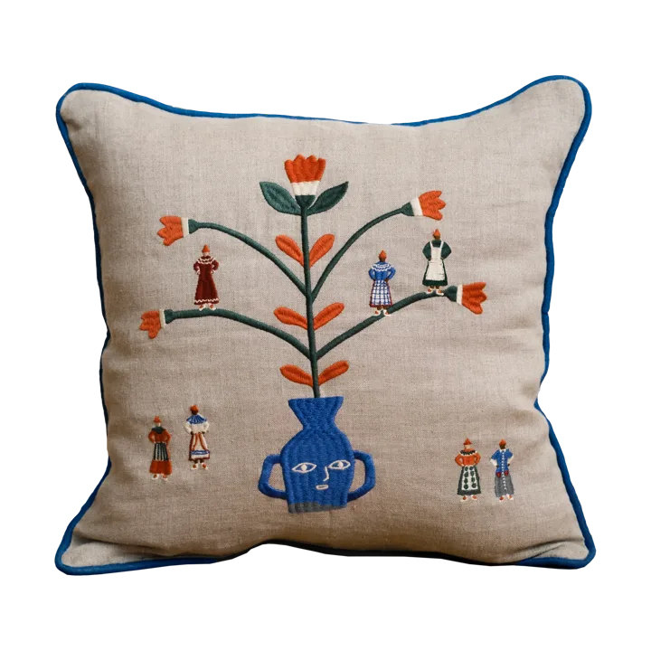 Högtid tyynynpäällinen 38 x 38 cm - Luonnonvärinen-sininen - Fine Little Day