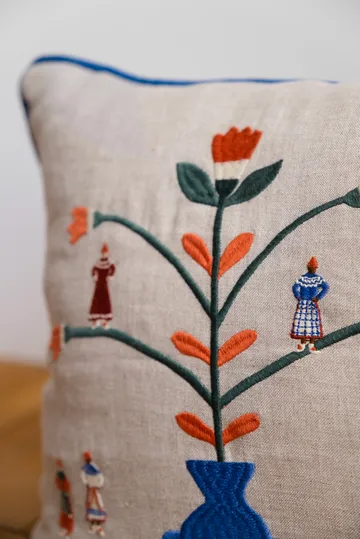 Högtid tyynynpäällinen 38 x 38 cm - Luonnonvärinen-sininen - Fine Little Day