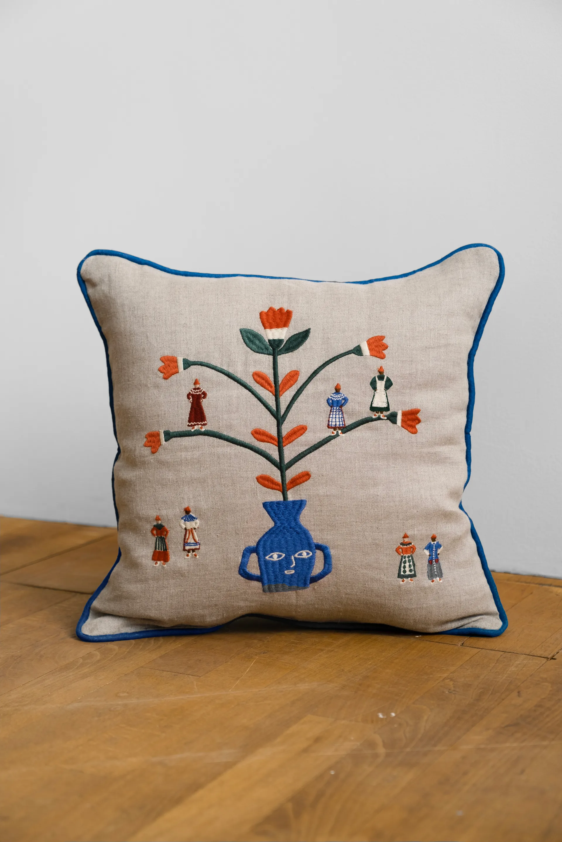 Högtid tyynynpäällinen 38 x 38 cm, Luonnonvärinen-sininen Fine Little Day