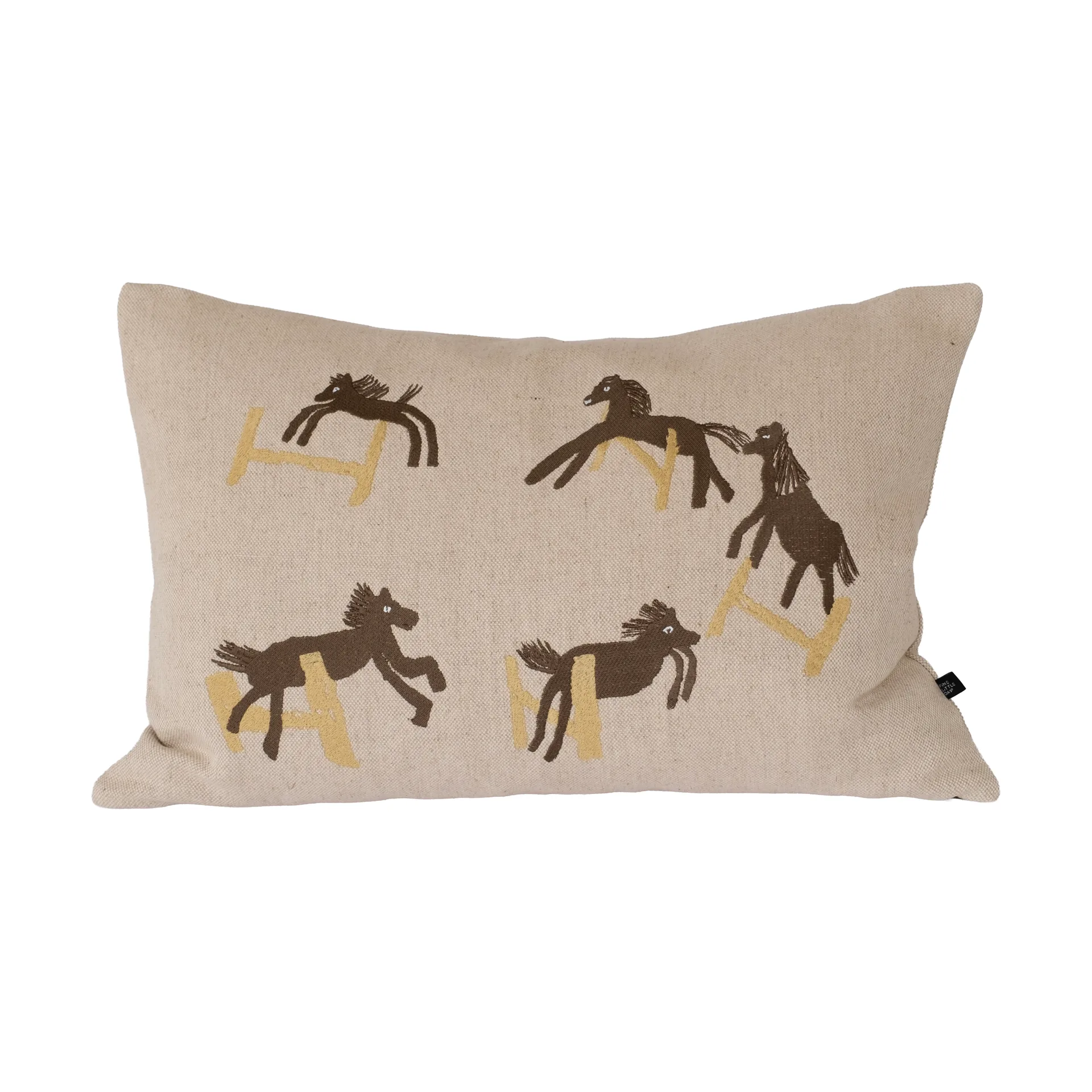 Jumping horse tyynynpäällinen 38x58 cm, Luonnollinen Fine Little Day