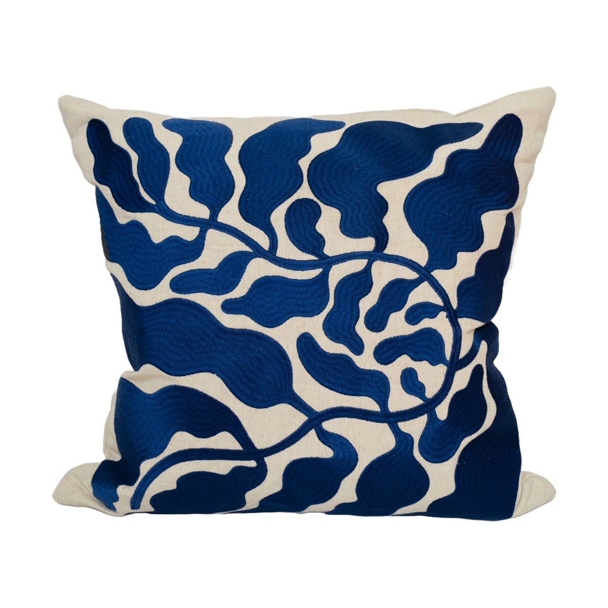Fine Little Day Leaves brodeerattu tyynynpäällinen 48x48 cm Blue