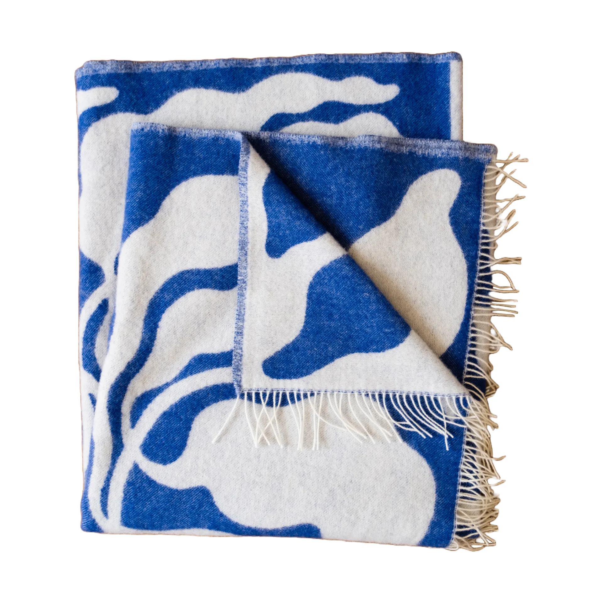 Leaves torkkupeitto 130x220 cm, Blue-white Fine Little Day