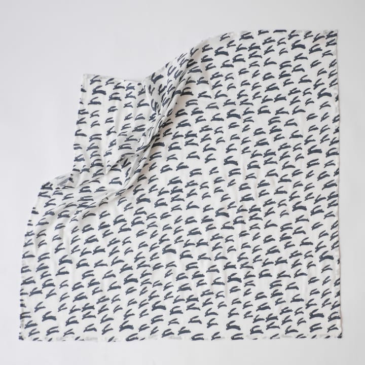 Rabbit musliinihuopa 120x120 cm - Sininen-valkoinen - Fine Little Day