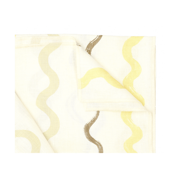 Randig pöytäliina 149 x 250 cm - White-yellow - Fine Little Day