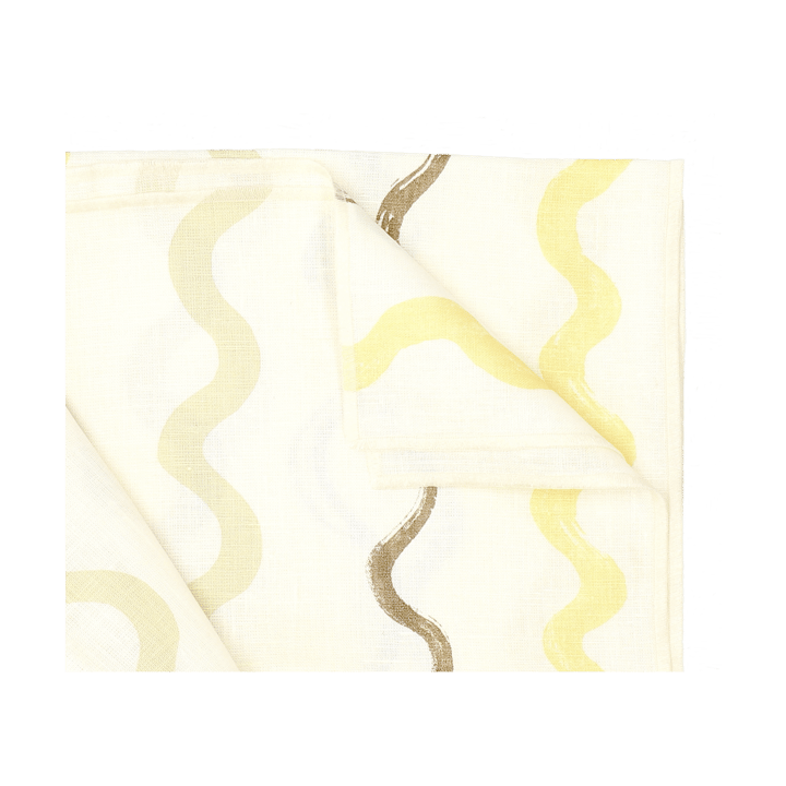 Randig pöytäliina 149 x 250 cm - White-yellow - Fine Little Day