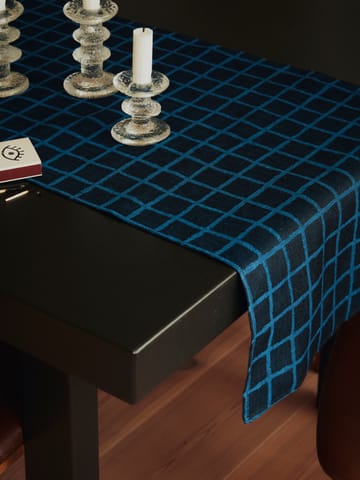 Rutig jacquard-kudottu kaitaliina 45x150 cm - Blue-black - Fine Little Day