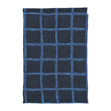Rutig jacquard-kudottu keittiöpyyhe 47x70 cm - Blue-black - Fine Little Day