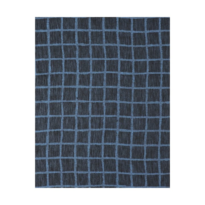 Rutig jacquard-kudottu pöytäliina 147x147 cm - Blue-black - Fine Little Day