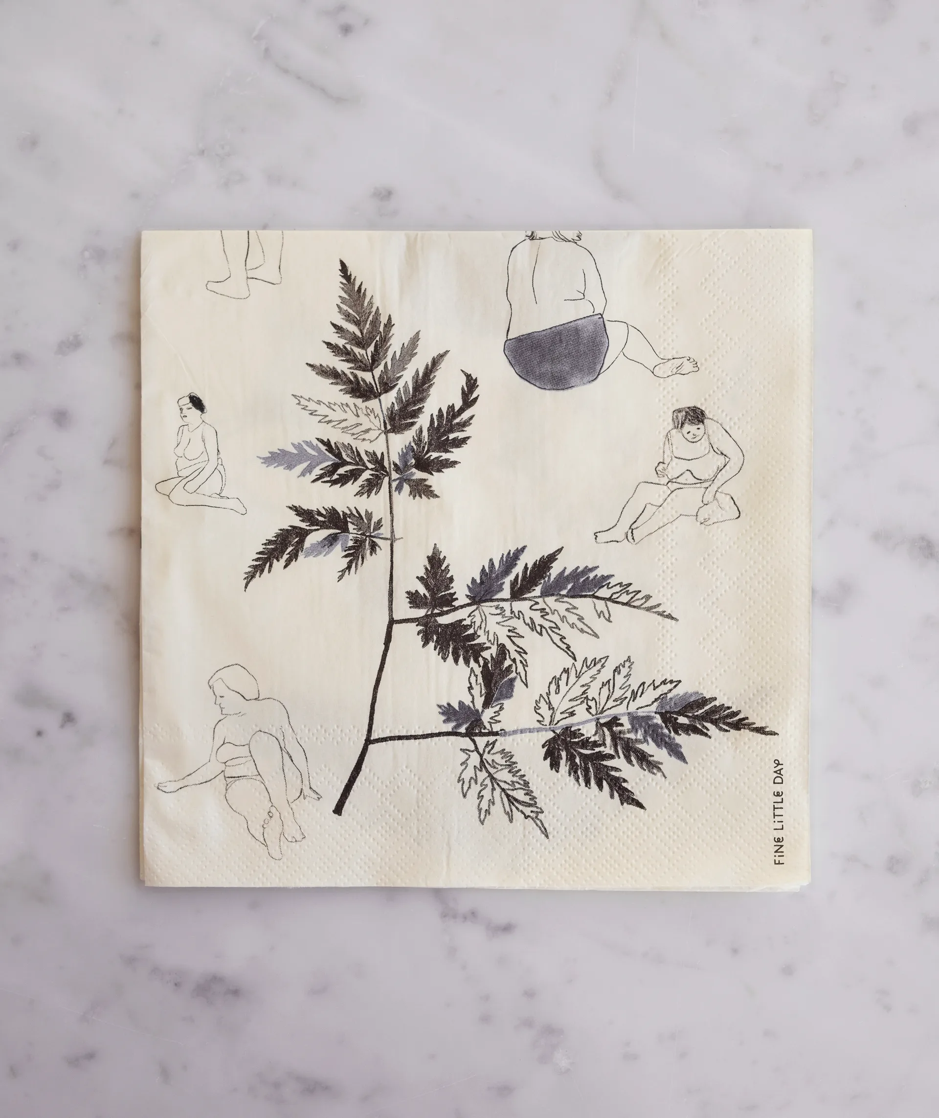 Saltholmen servetti 25-pack, Keltainen-Harmaa Fine Little Day