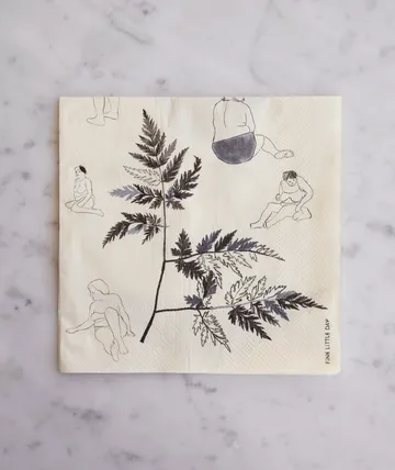 Saltholmen servetti 25-pack - Keltainen-Harmaa - Fine Little Day