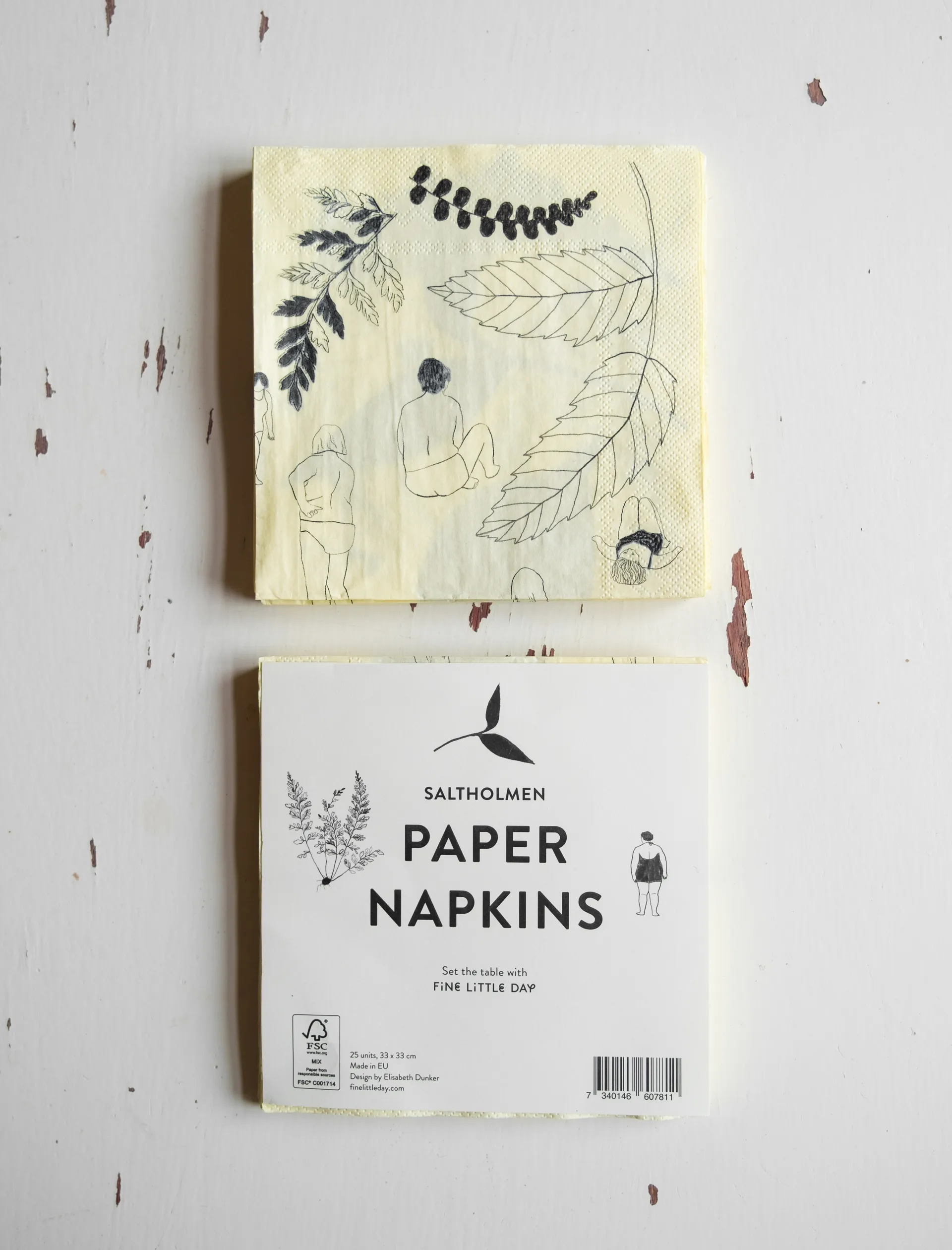 Saltholmen servetti 25-pack, Keltainen-Harmaa Fine Little Day