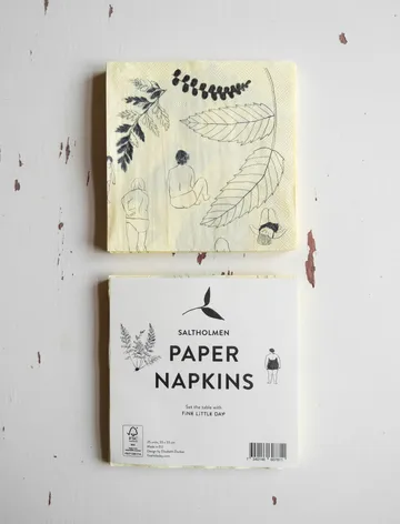 Saltholmen servetti 25-pack - Keltainen-Harmaa - Fine Little Day