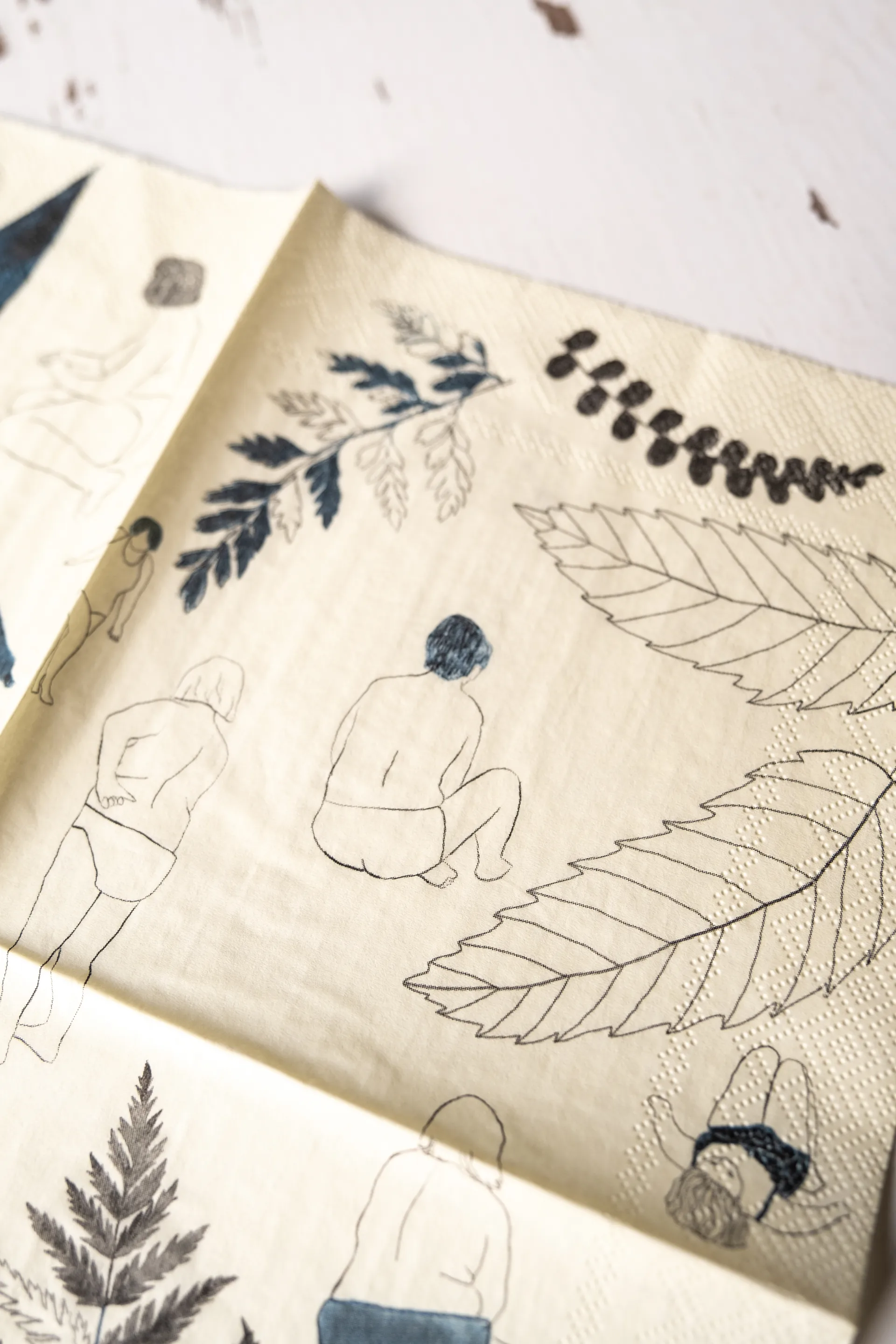 Saltholmen servetti 25-pack, Keltainen-Harmaa Fine Little Day