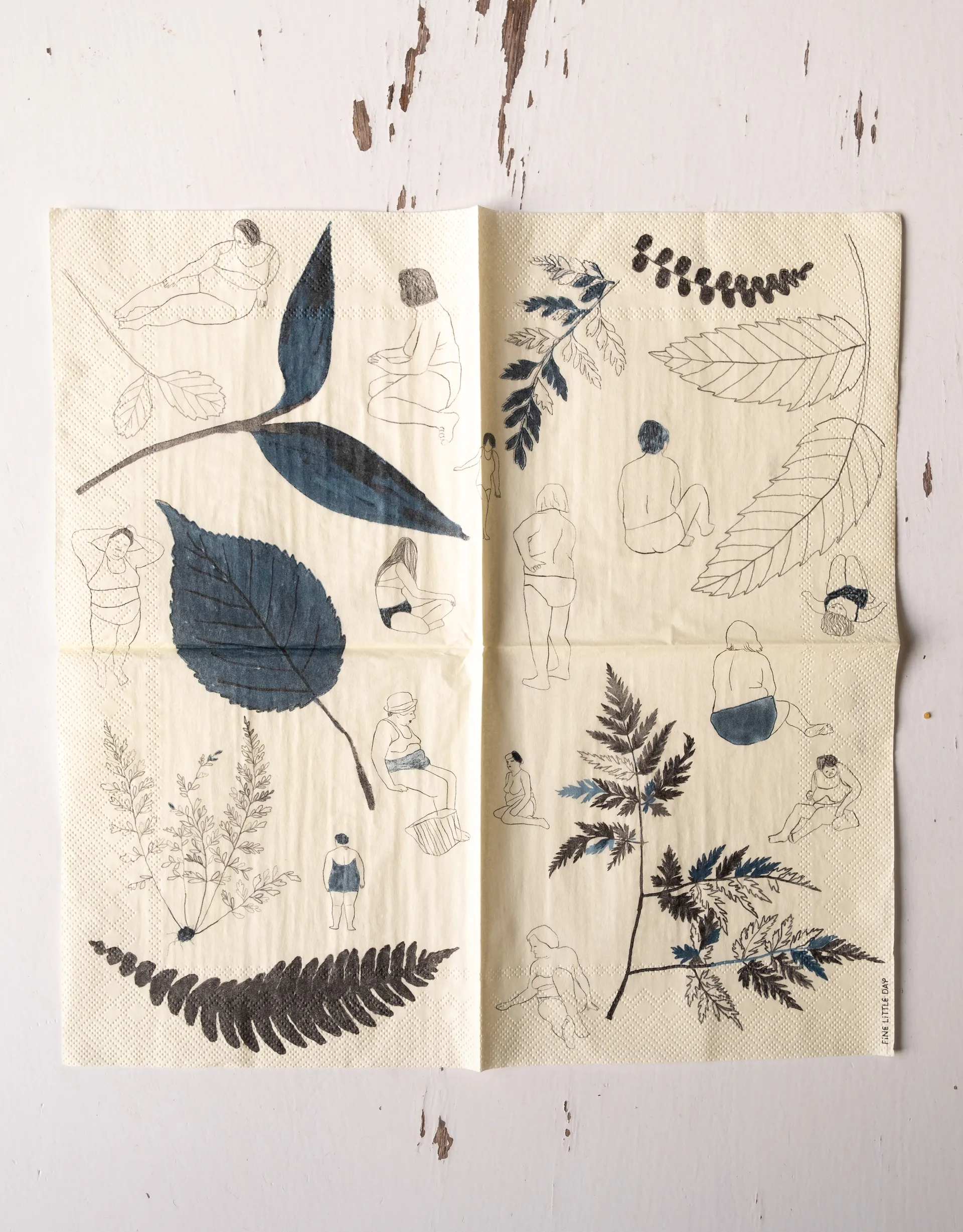 Saltholmen servetti 25-pack, Keltainen-Harmaa Fine Little Day