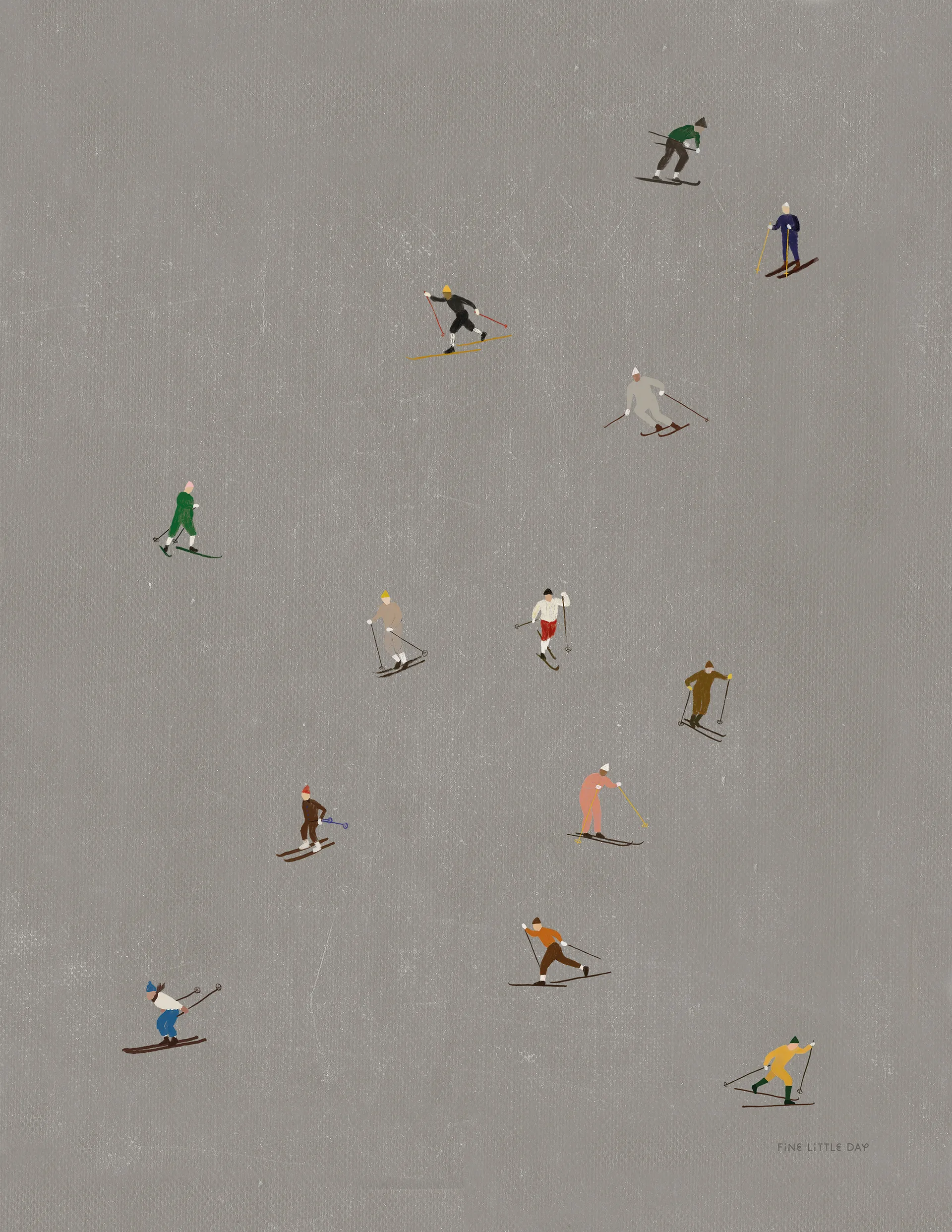 Skiers juliste 40x50 cm, Harmaa Fine Little Day