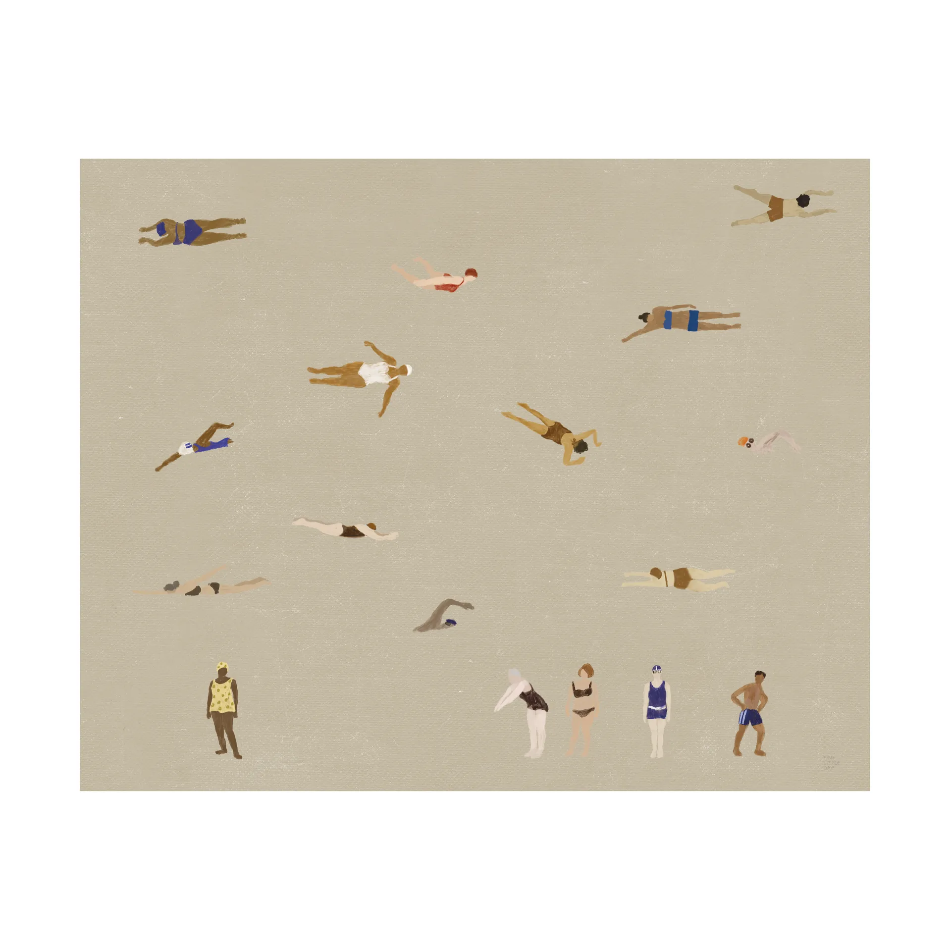 Swimmers juliste, Beige, 40x50 cm Fine Little Day