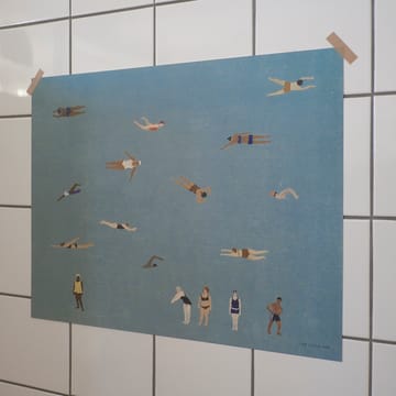 Swimmers juliste - Blue, 40x50 cm - Fine Little Day