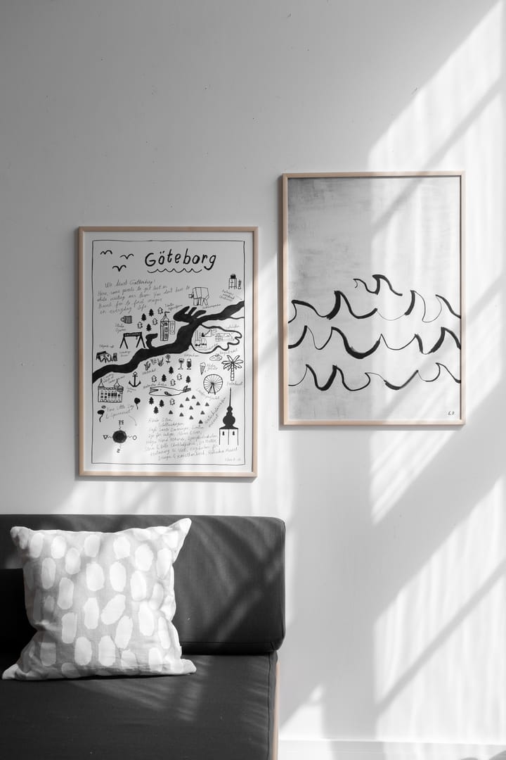 Wave juliste 50x70 cm, Musta-valkoinen Fine Little Day