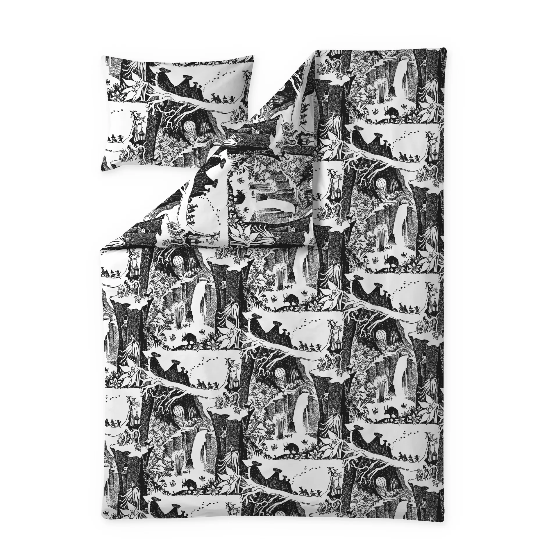 Seikkailumuumi pussilakanasetti, Musta - Valkoinen Finlayson