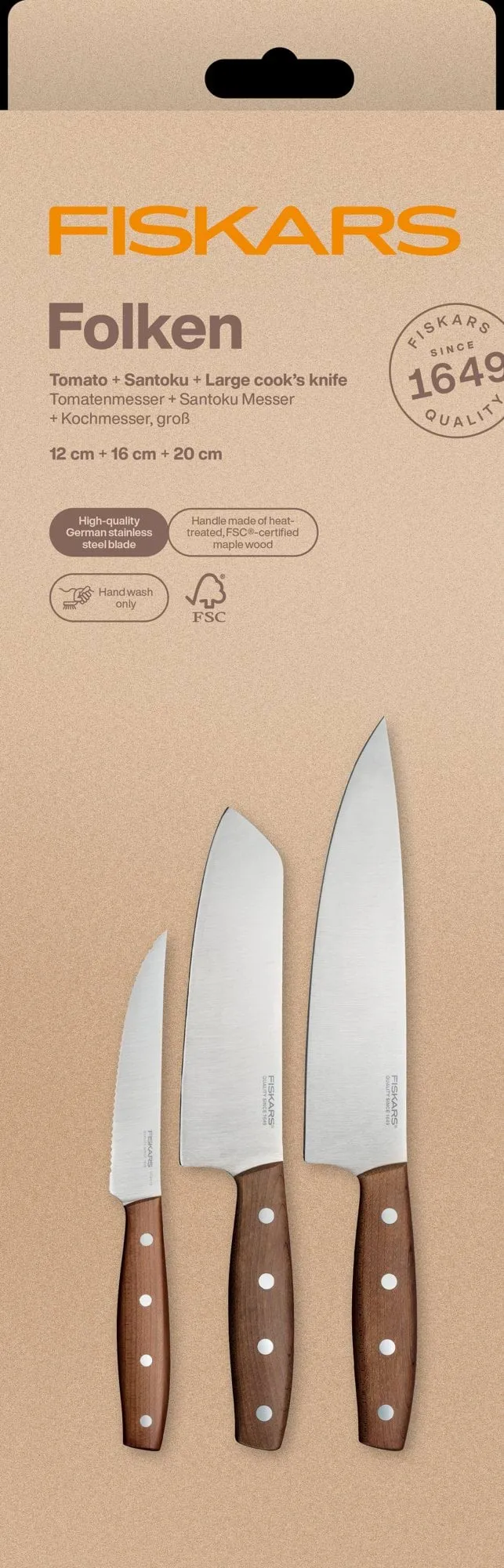 Folken veitsisetti, 3 osaa Fiskars