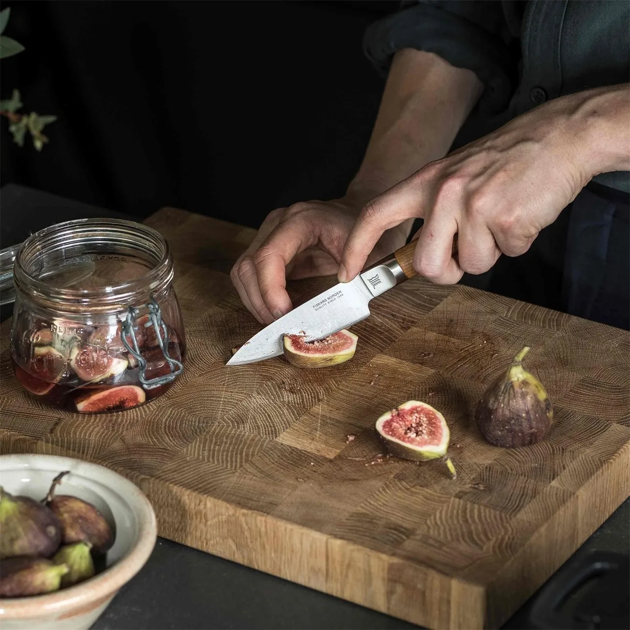 Norden kokkiveitsi + vihannesveitsi veitsisetti 2 osaa, Ruostumaton teräs-koivu Fiskars