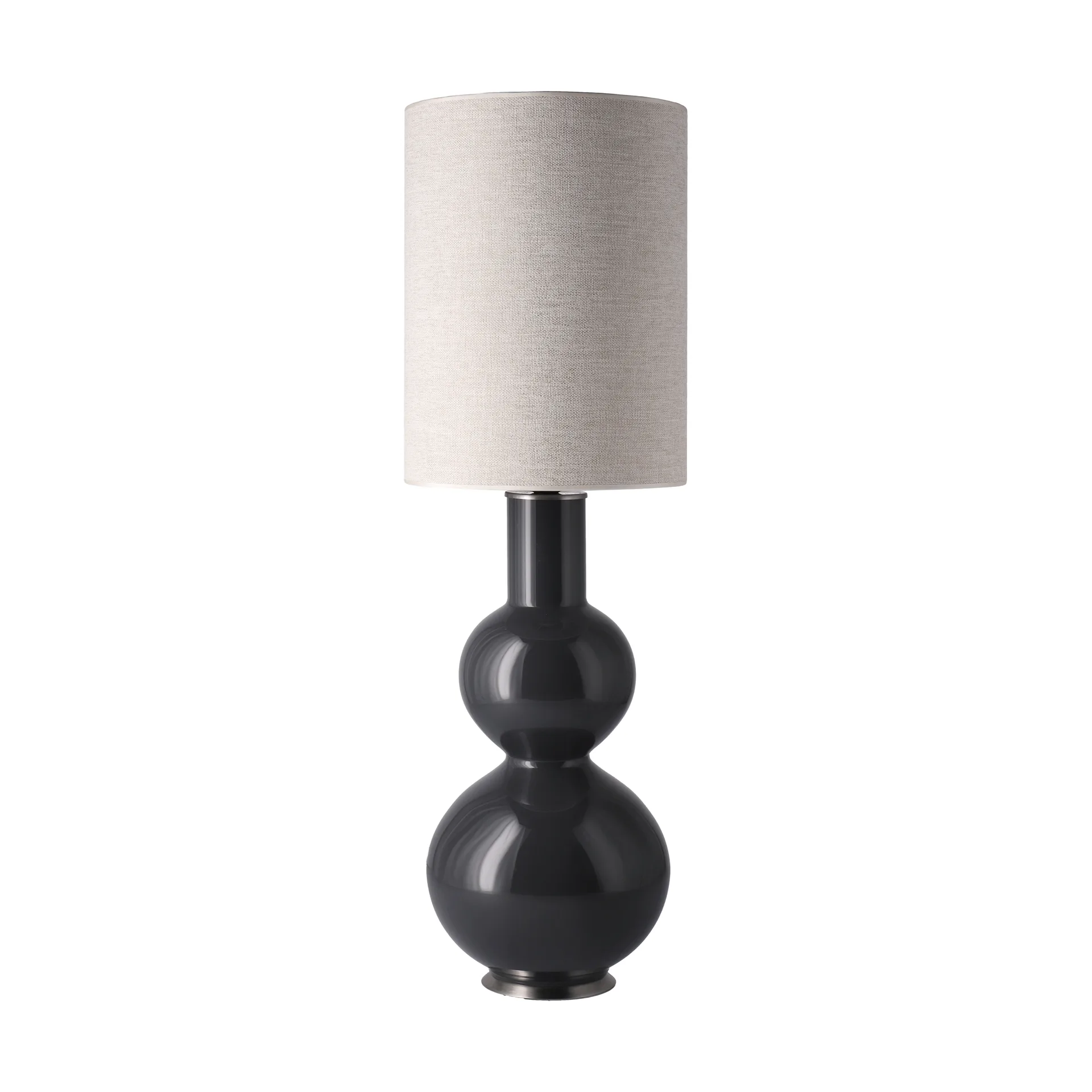 Augusta-pöytälamppu harmaalla lampunjalalla, London Beige L Flavia Lamps