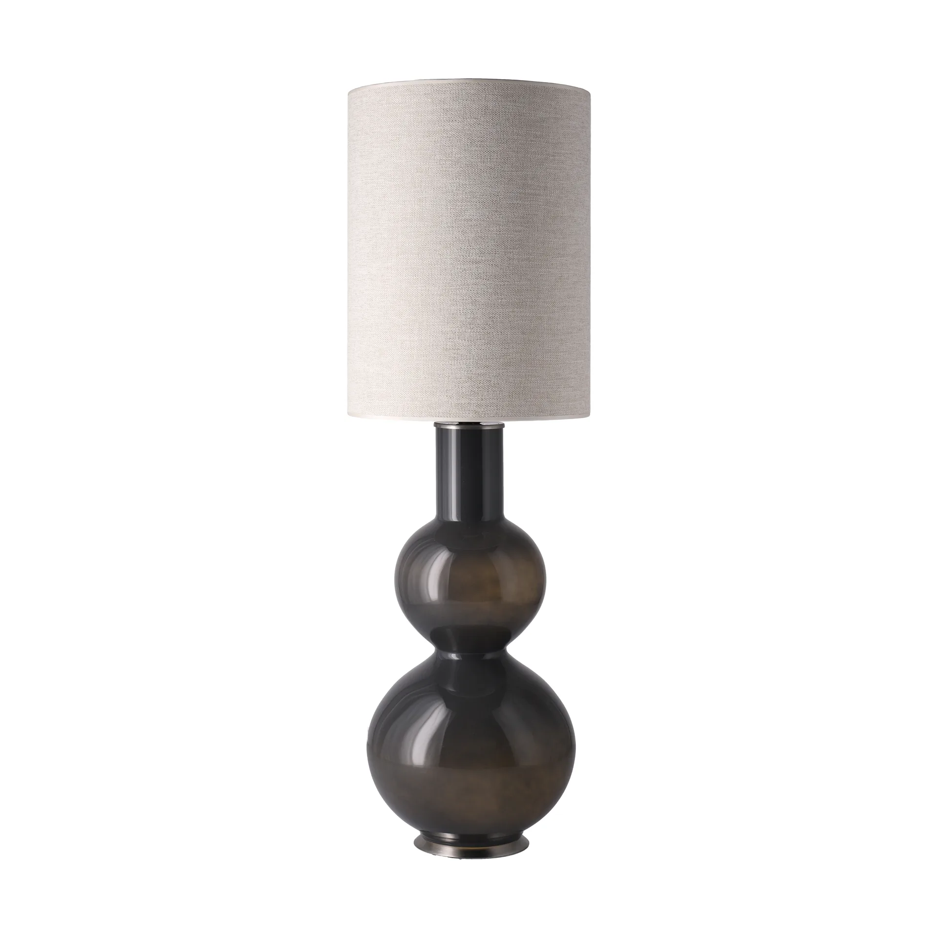 Augusta-pöytälamppu harmaalla lampunjalalla, London Beige L Flavia Lamps