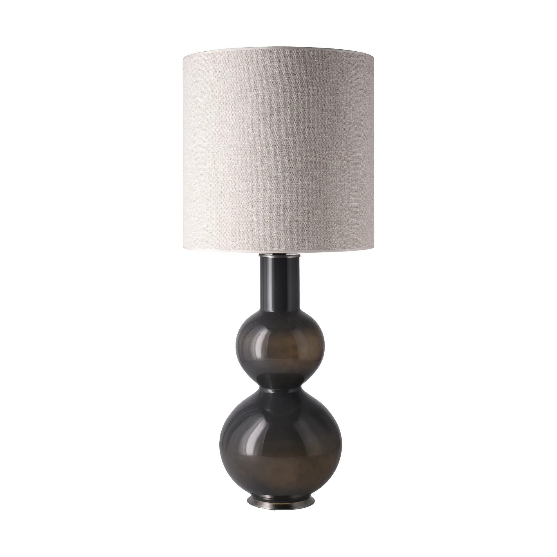 Augusta-pöytälamppu harmaalla lampunjalalla, London Beige M Flavia Lamps