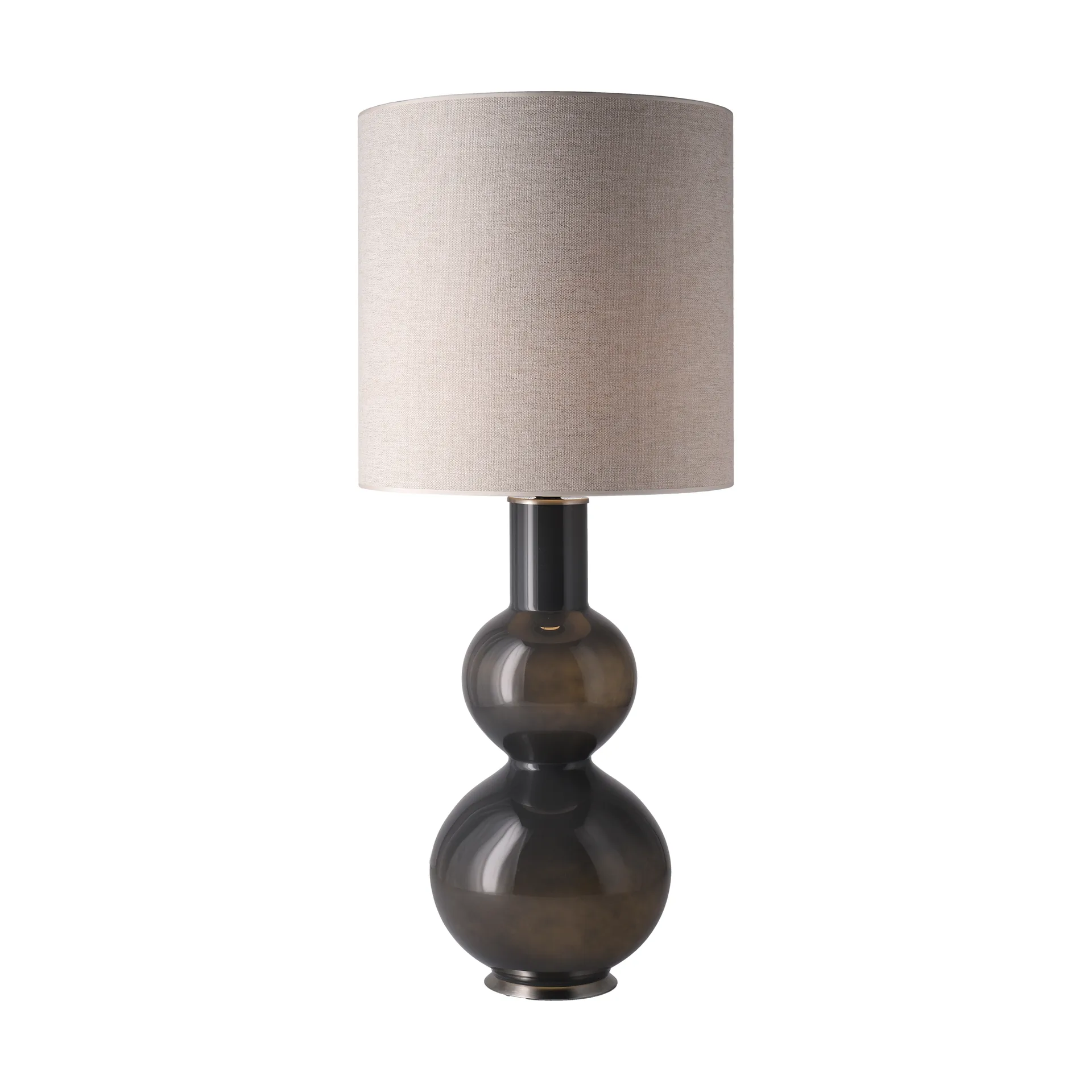 Augusta-pöytälamppu harmaalla lampunjalalla, London Beige M Flavia Lamps