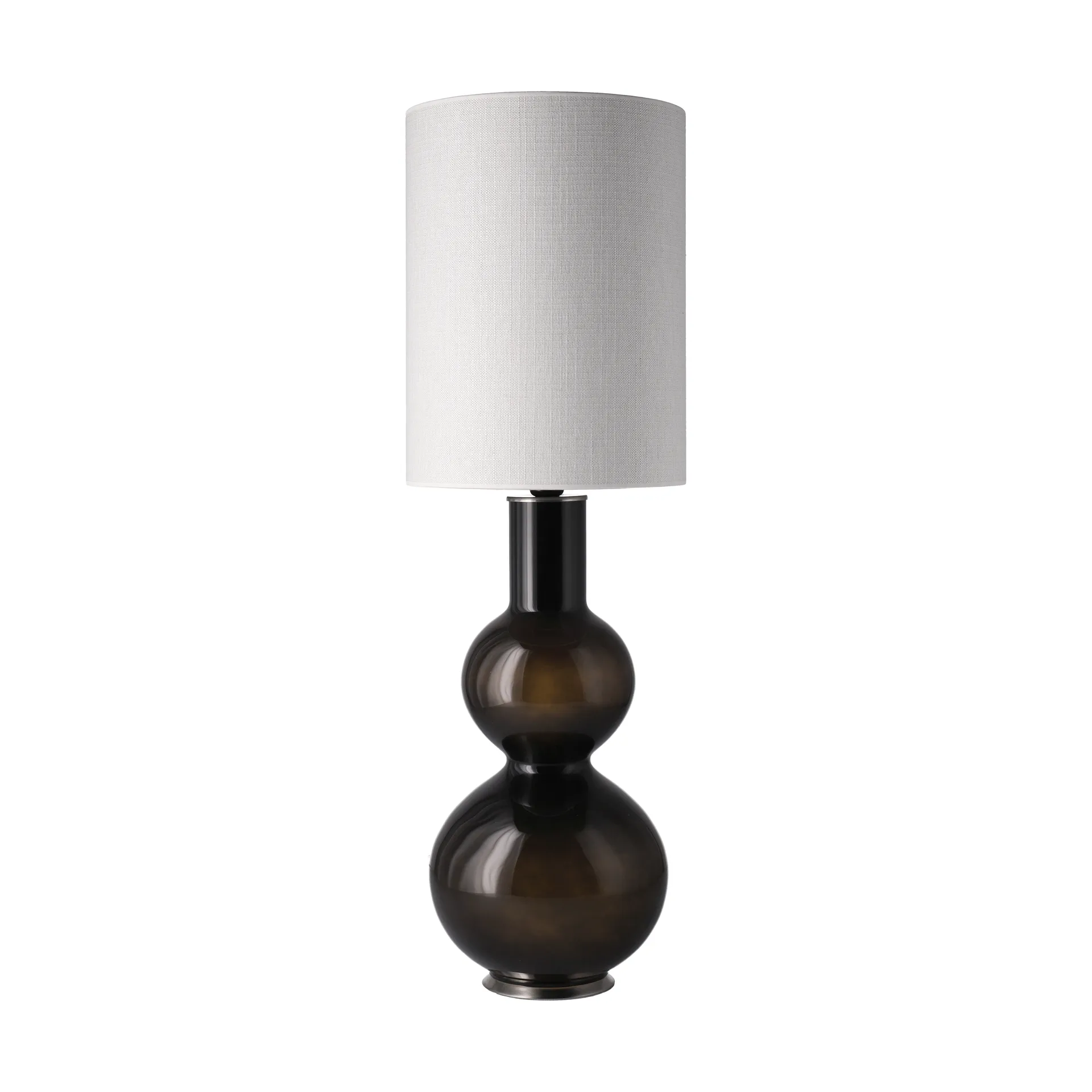 Augusta-pöytävalaisin mustalla lampunjalalla, Babel Beige L Flavia Lamps