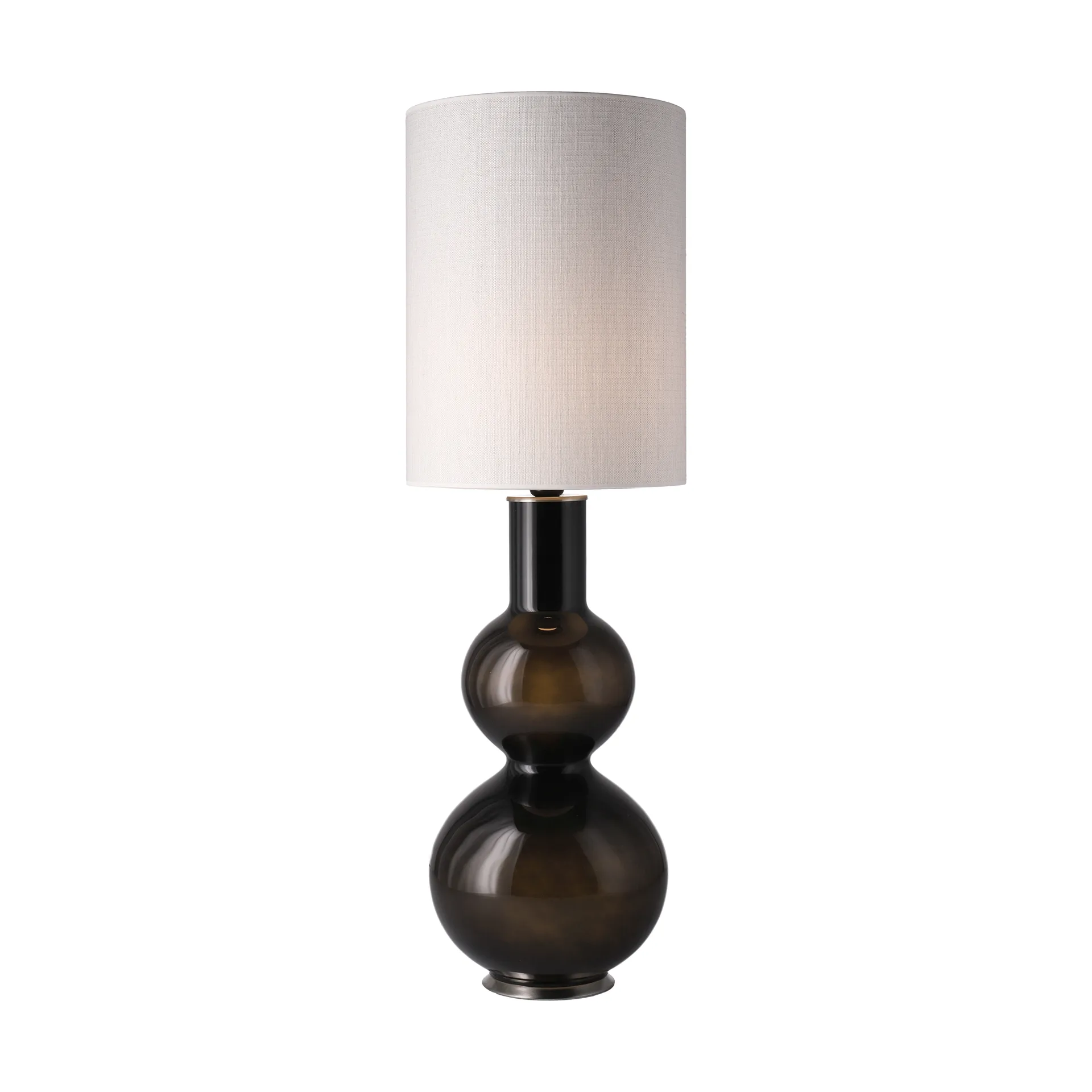 Augusta-pöytävalaisin mustalla lampunjalalla, Babel Beige L Flavia Lamps